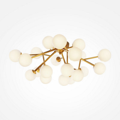 Luminosa Lighting Luminosa Maytoni Dallas Modern 20 Light Globe Ceiling Light Gold, Cognac Shade, G9 - image 1