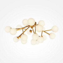 Luminosa Lighting Luminosa Maytoni Dallas Modern 20 Light Globe Ceiling Light Gold, Cognac Shade, G9 - thumbnail 1