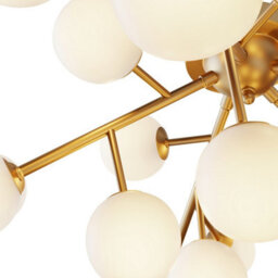 Luminosa Lighting Luminosa Maytoni Dallas Modern 20 Light Globe Ceiling Light Gold, Cognac Shade, G9 - thumbnail 4