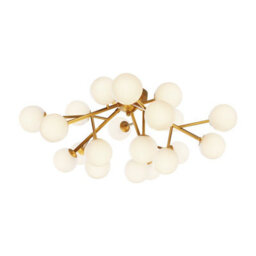 Luminosa Lighting Luminosa Maytoni Dallas Modern 20 Light Globe Ceiling Light Gold, Cognac Shade, G9 - thumbnail 2
