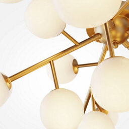 Luminosa Lighting Luminosa Maytoni Dallas Modern 20 Light Globe Ceiling Light Gold, Cognac Shade, G9 - thumbnail 3