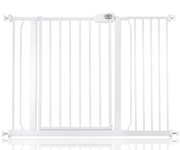 Bettacare Easy Fit Pressure Dog Gate, 113.8Cm - 121.8Cm, White, Pressure Fit Pet Gate For Dog And Puppy, Pet And Dog Barrier - thumbnail 1