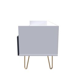Linear Ready Assembled Matt Indigo & White Media Unit With 2 Drawers, (H)128Cm X (W)51.5Cm X (D)39.5Cm - thumbnail 4