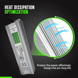 12V 80W Led Driver Ip67 Waterproof, 240V Ac To 12V Dc 6.6A Constant Voltage Power Supply For Led Strip Lights Indoor Outdoor Quiet - thumbnail 6