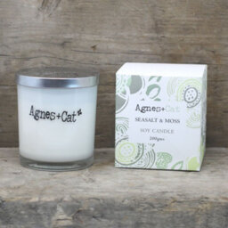 Serenityy Agnes + Cat Votive Candle - White Fig 200G Soy Wax, Frosted White Glass With Embossed Silver Lid, Gift Boxed - thumbnail 4