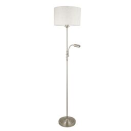 Harbour Studio Ayrshire Satin Natural Nickel Effect 2 Lights Led Mother & Child Floor Light - thumbnail 2