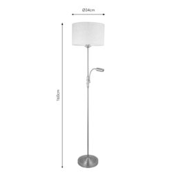 Harbour Studio Ayrshire Satin Natural Nickel Effect 2 Lights Led Mother & Child Floor Light - thumbnail 7