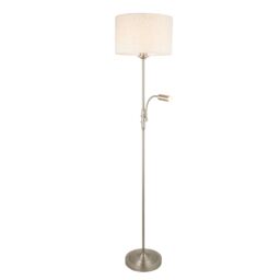 Harbour Studio Ayrshire Satin Natural Nickel Effect 2 Lights Led Mother & Child Floor Light - thumbnail 3