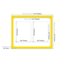 14X11 Inch 2 Opening Photo Collage Frame, Display Two 8X6 Inch Photos, Multi Aperture Family Picture Frame, Yellow - thumbnail 4