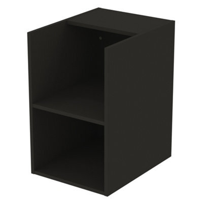 Ideal Standard I.life B Matt Carbon Grey Oak Effect Wall-Mounted Storage Unit With 2 Shelves (D) 505mm (H) 630mm - image 1