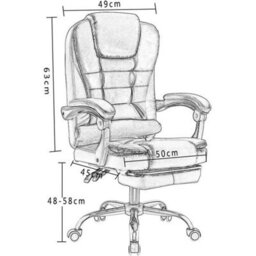 Ergonomic Executive Office Chair, Adjustable Height And Recline Function - thumbnail 2