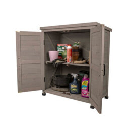 Jack Stonehouse Jsh Wooden Garden Storage Tool Shed Outdoor Weatherproof Utility Cupboard Cabinet With Shelves - Magnetic Latch - Grey - thumbnail 9