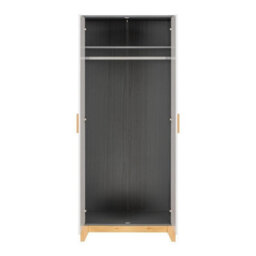 Seconique Cleveland 2 Door Wardrobe In White And Pine With Grey Metal Effect - thumbnail 4