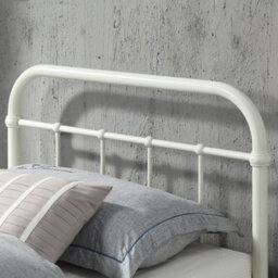 SlumberWorx Tewin Vintage Hospital Style White Single Metal Bed Frame - thumbnail 3