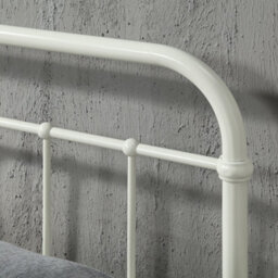 SlumberWorx Tewin Vintage Hospital Style White Single Metal Bed Frame - thumbnail 4