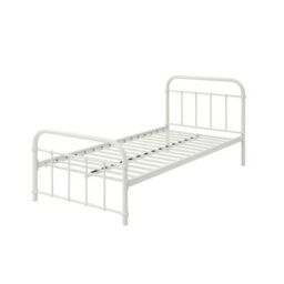 SlumberWorx Tewin Vintage Hospital Style White Single Metal Bed Frame - thumbnail 6