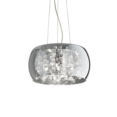 Ideal Lux Audi 5 Light Round Ceiling Pendant Smokey, G9