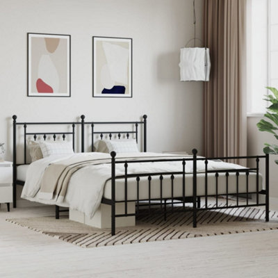 Berkfield Metal Bed Frame With Headboard And Footboard Black 180X200 Cm - image 1