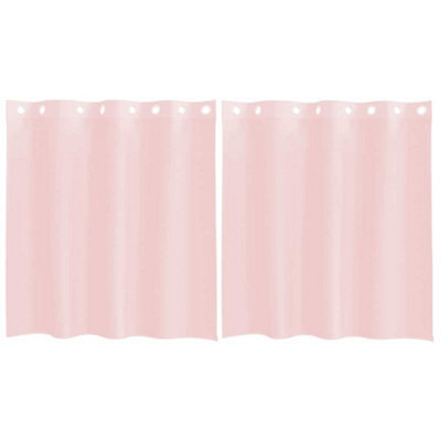 Berkfield Durable Voile Curtains With Grommets 2 Pcs Light Pink 140X140 Cm