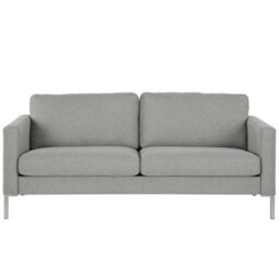 Dorel Fabry 3-Seater Sofa In Fabric Grey With Steel Legs - thumbnail 3
