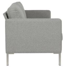 Dorel Fabry 3-Seater Sofa In Fabric Grey With Steel Legs - thumbnail 4