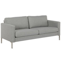 Dorel Fabry 3-Seater Sofa In Fabric Grey With Steel Legs - thumbnail 1