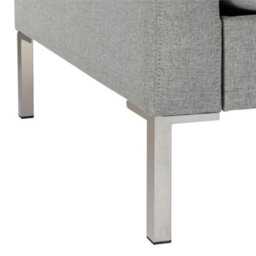 Dorel Fabry 3-Seater Sofa In Fabric Grey With Steel Legs - thumbnail 8