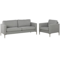 Dorel Fabry 3-Seater Sofa In Fabric Grey With Steel Legs - thumbnail 9