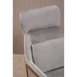 Orsina Grey Velvet Armchair, Easy Care Velvet Accent Armchair, Indoor Dining With Velvet Bedroom Chair - thumbnail 6