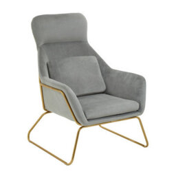 Orsina Grey Velvet Armchair, Easy Care Velvet Accent Armchair, Indoor Dining With Velvet Bedroom Chair - thumbnail 2
