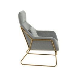 Orsina Grey Velvet Armchair, Easy Care Velvet Accent Armchair, Indoor Dining With Velvet Bedroom Chair - thumbnail 3