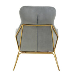 Orsina Grey Velvet Armchair, Easy Care Velvet Accent Armchair, Indoor Dining With Velvet Bedroom Chair - thumbnail 4