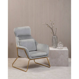 Orsina Grey Velvet Armchair, Easy Care Velvet Accent Armchair, Indoor Dining With Velvet Bedroom Chair - thumbnail 5