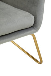 Orsina Grey Velvet Armchair, Easy Care Velvet Accent Armchair, Indoor Dining With Velvet Bedroom Chair - thumbnail 9