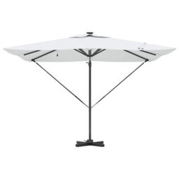 Berkfield Roma Cantilever Parasol With Solar Leds - Sand - 286 X 285 X 270 Cm - Aluminium - thumbnail 5