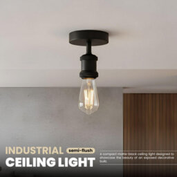 Single Head Fully Earth Ceiling Light Retro Flush Mount E27 Lamp Holder Sconce Chandeliers Pendent Set For Living Room - thumbnail 6