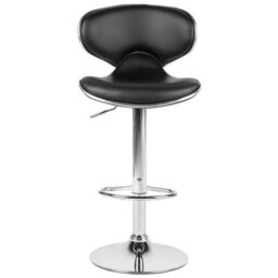 Beliani Set Of 2 Bar Chairs Conway Faux Leather Swivel Black - thumbnail 5