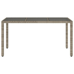 Walplus Garden Table With Glass Top Grey 150X90X75 Cm Poly Rattan - thumbnail 4