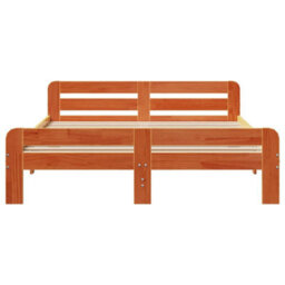 Berkfield Bed Frame Without Mattress Wax Brown 140X200 Cm Solid Wood Pine - thumbnail 4