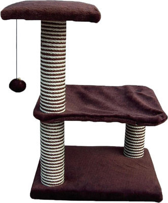 Superpetstoreuk247 3 Tier Deluxe Cat Scratcher Multi Level Tower With Sisal Posts Plush Perches Sturdy Base For Kittens And Large Cats