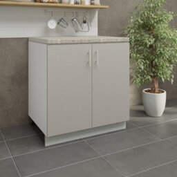 Jd Greta Adjustable Legs Kitchen Base Unit 800mm Storage Cabinet With Door Shelf 80Cm - Cashmere Matt With Worktop - thumbnail 2