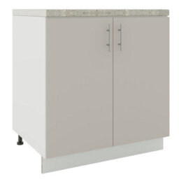 Jd Greta Adjustable Legs Kitchen Base Unit 800mm Storage Cabinet With Door Shelf 80Cm - Cashmere Matt With Worktop - thumbnail 1