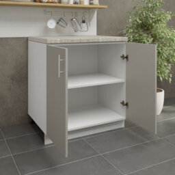 Jd Greta Adjustable Legs Kitchen Base Unit 800mm Storage Cabinet With Door Shelf 80Cm - Cashmere Matt With Worktop - thumbnail 3
