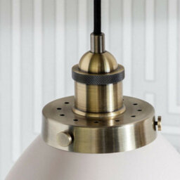 Hanging Ceiling Pendant Light Grey & Tarnished Brass Industrial Lamp Bulb Holder - thumbnail 4