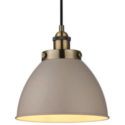 Hanging Ceiling Pendant Light Grey & Tarnished Brass Industrial Lamp Bulb Holder - thumbnail 1