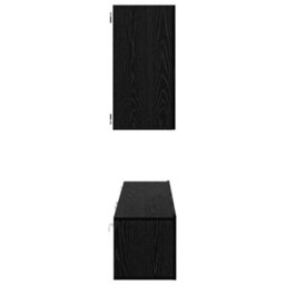 Berkfield Wall Tv Cabinet Wall-Mounted 6 Pcs Black Oak Engineered Wood - thumbnail 9