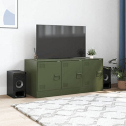 Vidaxl Tv Cabinet Olive Green 99X39X44 Cm Steel - thumbnail 3