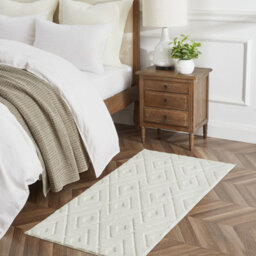 Bedlooms Cream High Low Pile Rug 80X150Cm, Soft Thick Piles,  Zig Zag Pattern, Hallway Runner And Area Rugs - thumbnail 9