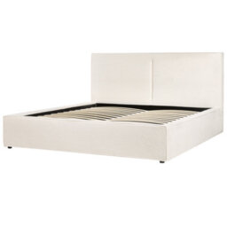 Beliani Ottoman Bed Boucle Moissac 180 X 200 Cm (Eu Super King) Off-White - thumbnail 8