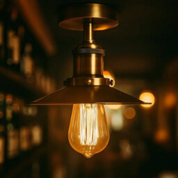 Industrial-Semi Flush Mount Vintage Ceiling Light Metal 22Cm Lampshade Pendant Light For Farmhouse Porch Kitchen - thumbnail 4